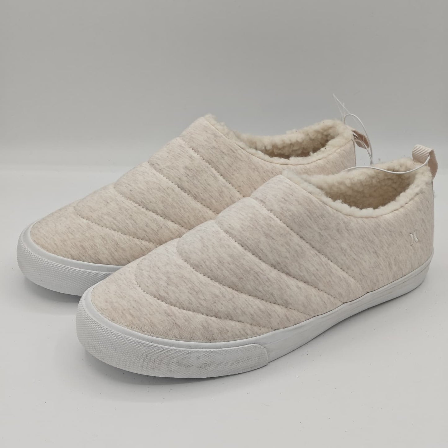 Hurley Arlo Puff Clog Women's Beige Slip-on Sneaker Vegan Shearling Shoe