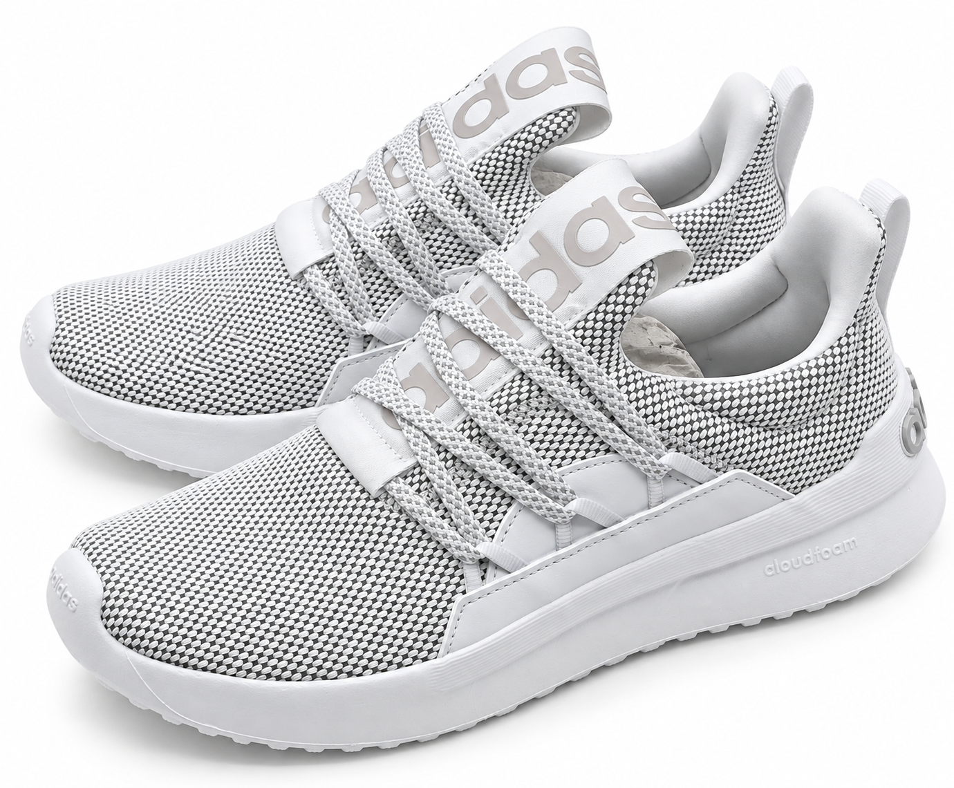 adidas Lite Racer Adapt 5.0 Men's US 8 White Grey Cloudfoam Slip-On Shoes HP6466