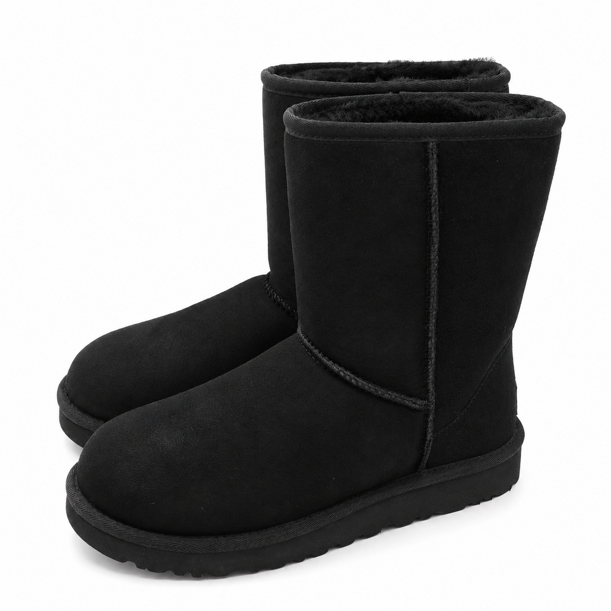 UGG Classic Short II Women's 7 EU 38 Black Sheepskin Winter Boots 1016223-BLK