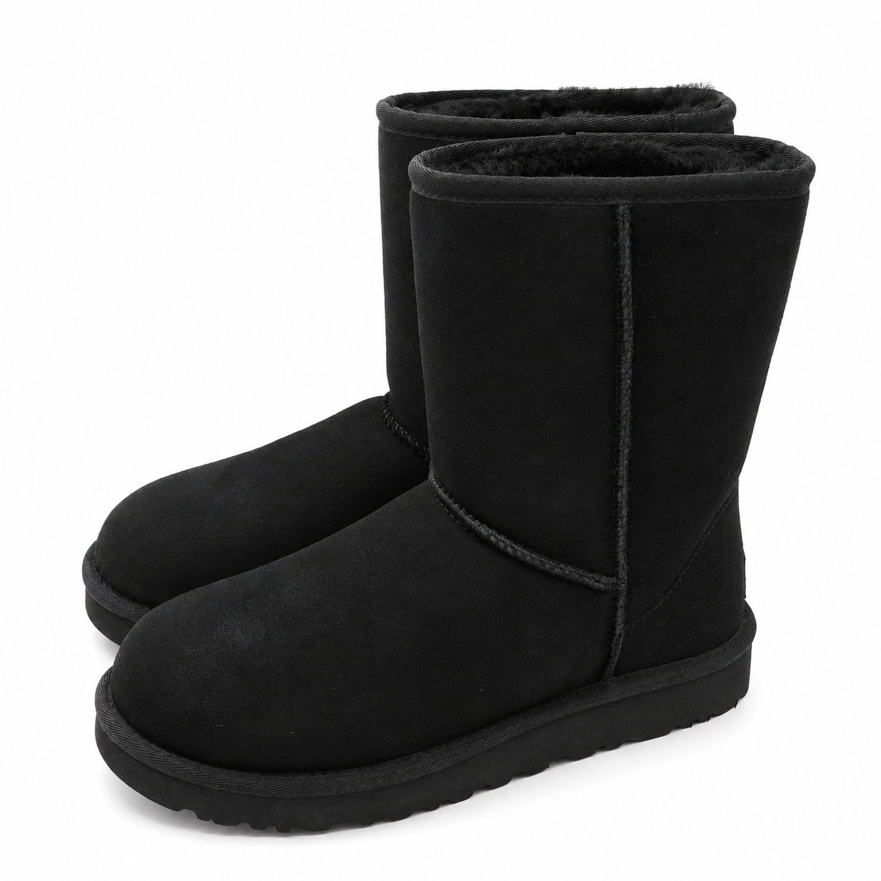 UGG Classic Short II Women's 7 EU 38 Black Sheepskin Winter Boots 1016223-BLK