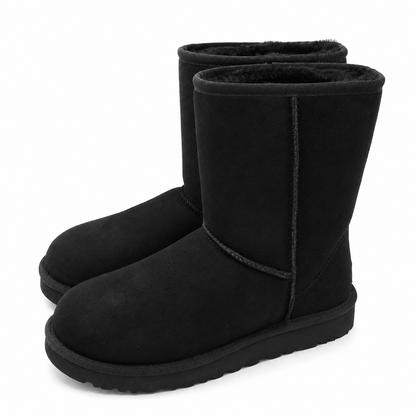 UGG Classic Short II Women's 7 EU 38 Black Sheepskin Winter Boots 1016223-BLK