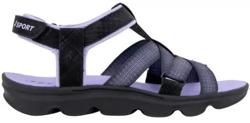 Jsport KAIA Women's Sports Sandal - Adjustable Straps (Black/Purple) Pick Size