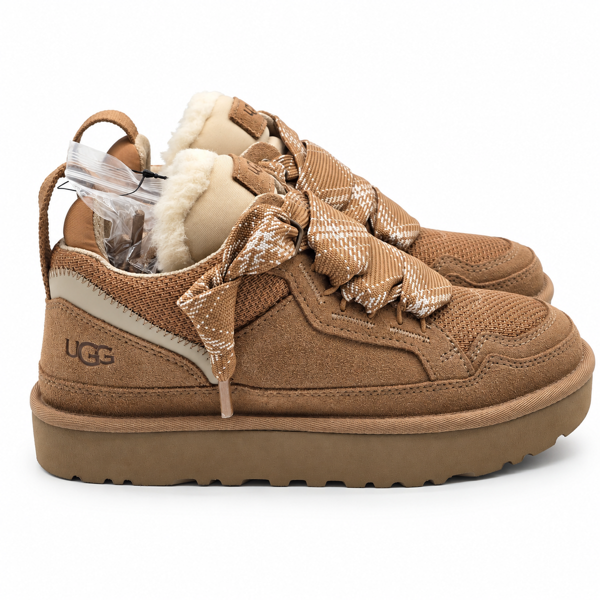 UGG Lowmel Sneakers Womens 6 Chestnut Suede Mesh Padded Lace Up Shoes 1144032