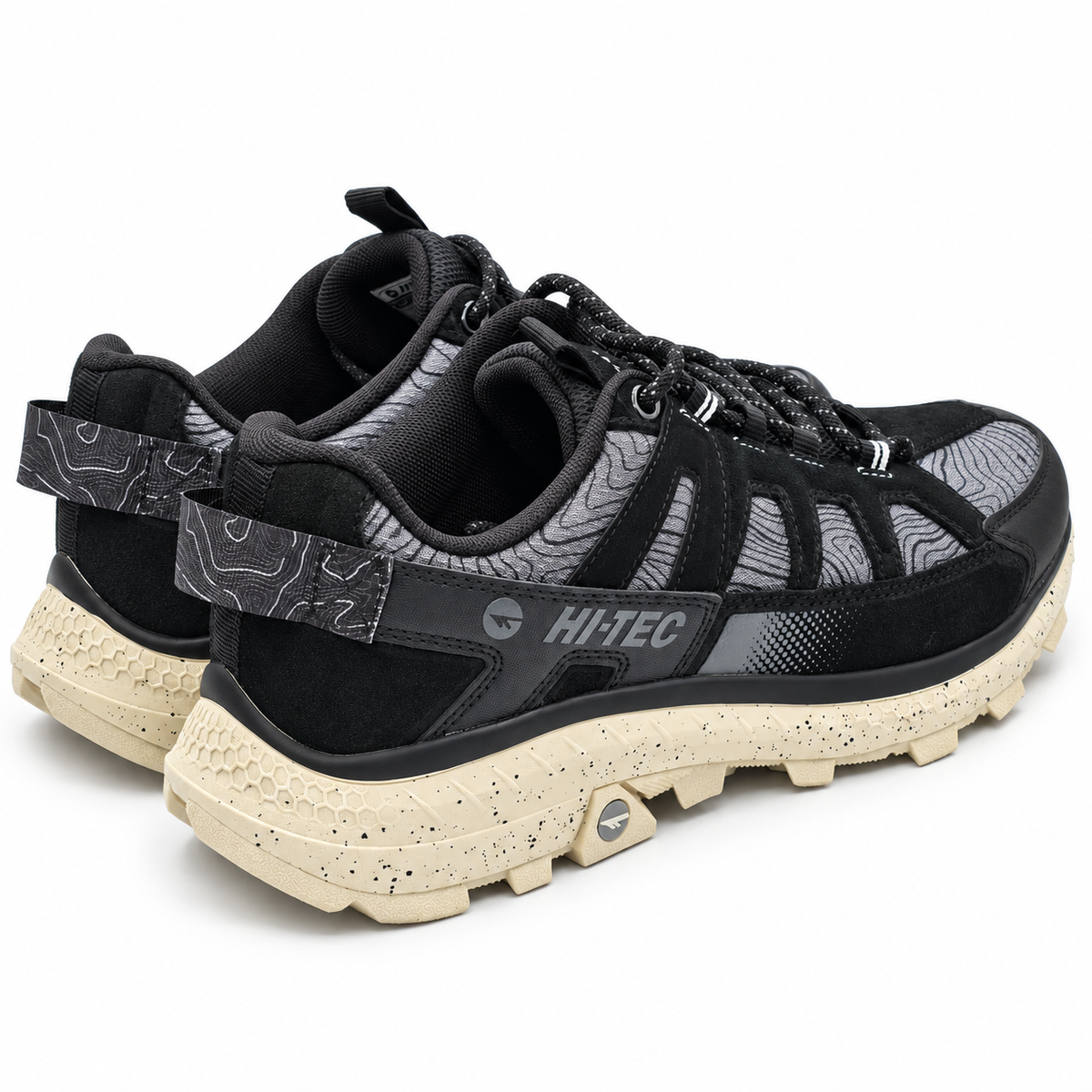 Hi-Tec Women's Hiking Trail Shoes Black Cream Outdoor Walking Sneakers Pick Size