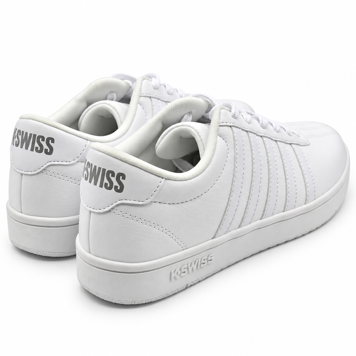 K-Swiss Court Open Stripes Womens White Low Top Lace Up Sneakers Pick Size