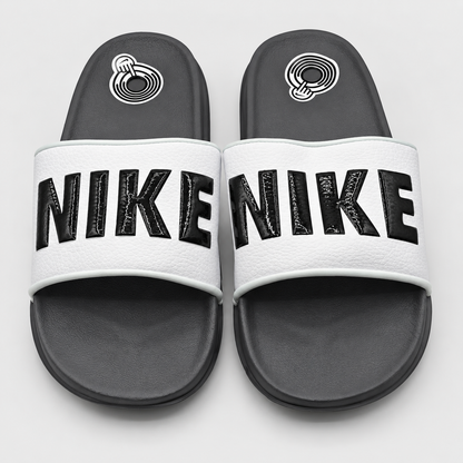 Nike Offcourt Mens Slides Size 9 Dark Grey Black White Foam Sandals BQ4639-001