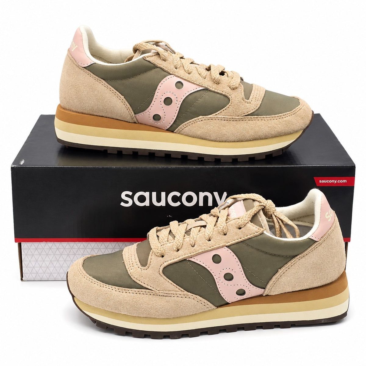 Saucony Jazz Triple Green Pink Women's 7.5 Platform Suede Sneakers S60530-58