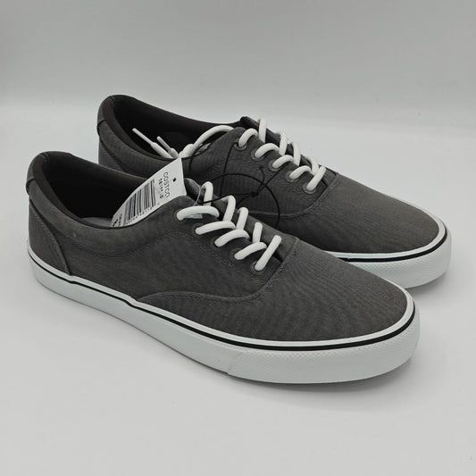 IZOD Rangley Men's Canvas Sneakers Gray Navy Memory Foam Comfort Casual Pick Siz