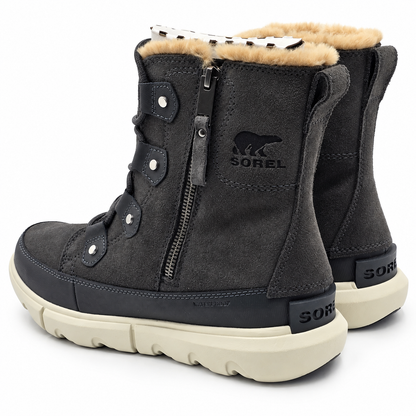 Sorel Explorer II Joan Dual Zip Womens 9 Grill Fawn Waterproof Winter Snow Boots