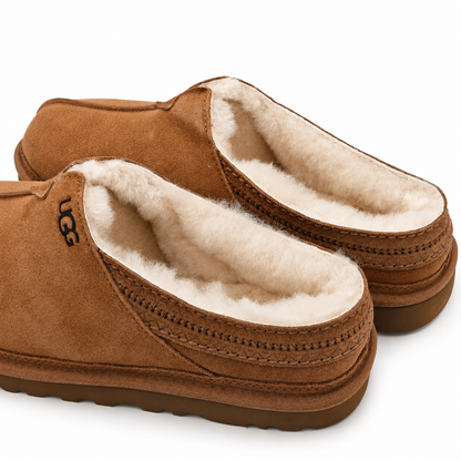 UGG Neuman Slippers Men's Sheepskin Suede Chestnut 1113631-CHE Size 12