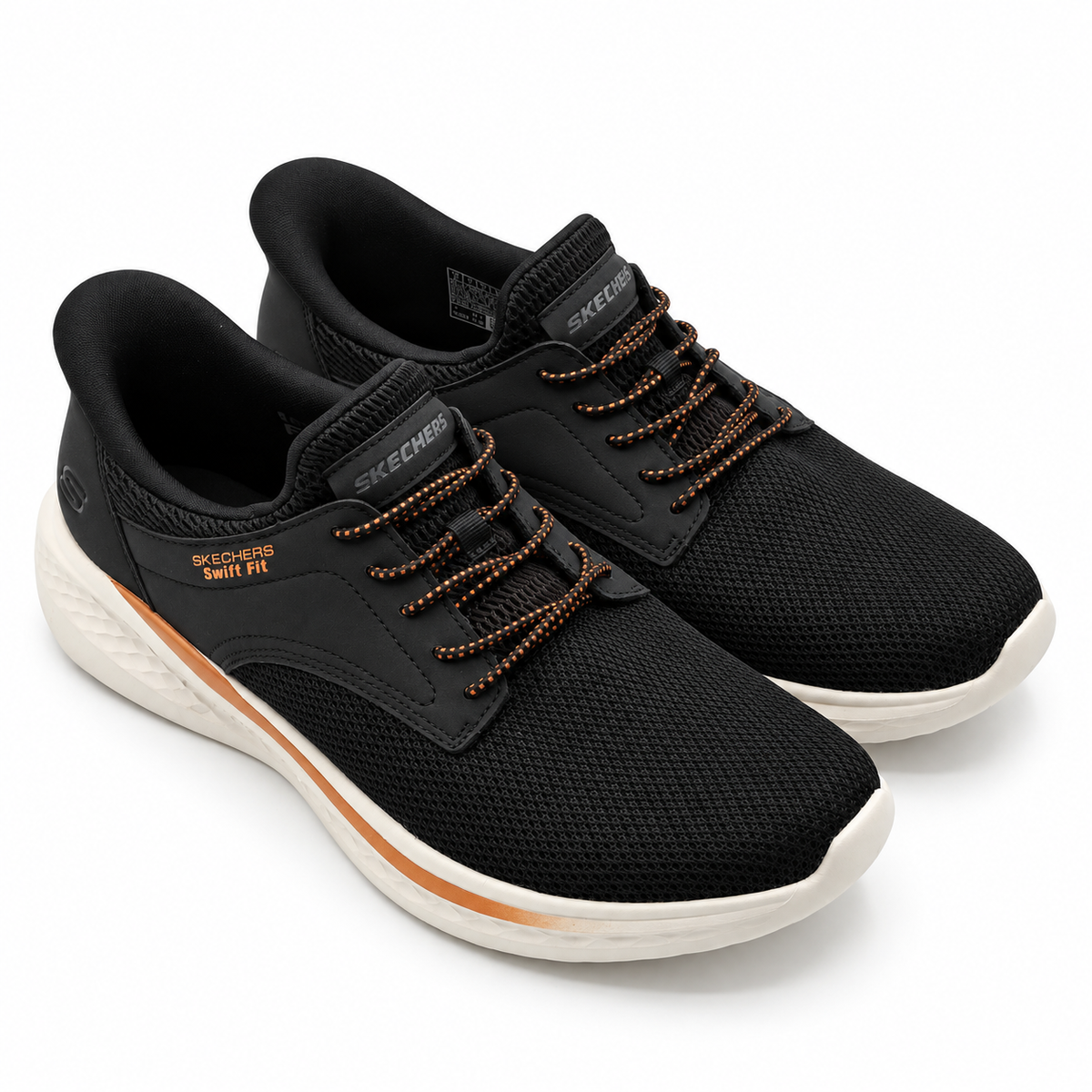 Skechers Swift Fit Mens Black Hands Free Memory Foam Walking Sneakers Pick Size