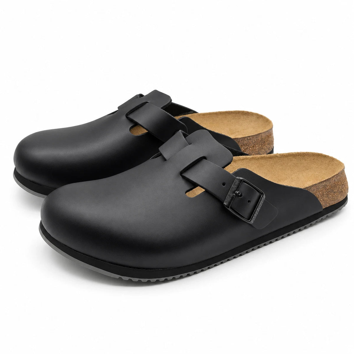 Birkenstock Boston Super Grip Clogs Women 9 Men 7 EU 40 Black Narrow Leather