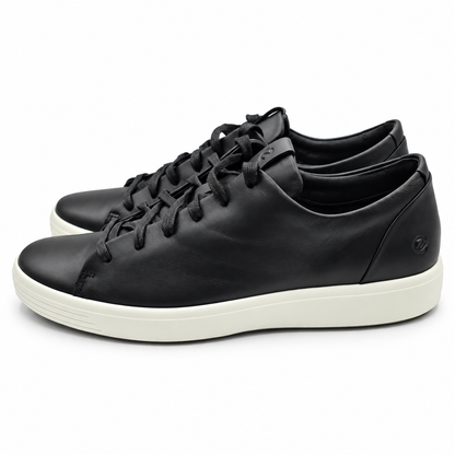 ECCO Soft 7 Men's Black Leather Low Top Casual Sneakers Comfort US 9 470794