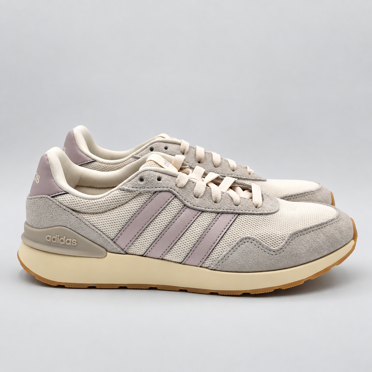 adidas Run 60s 4.0 Womens Cream Purple Retro Suede Sneakers Pick Size JR7484