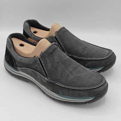 Skechers Expected Avillo Shoes Men's Slip-On Casual Vintage Washed Black Size 14