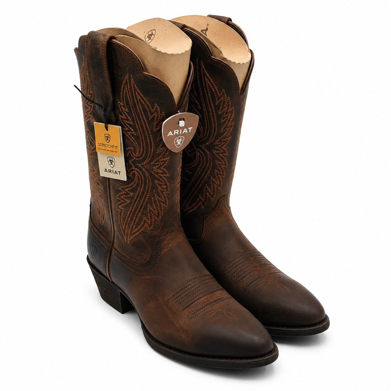 Ariat(R) Heritage R Toe StretchFit Western Cowboy Boots Brown Women's 7 B 10038380
