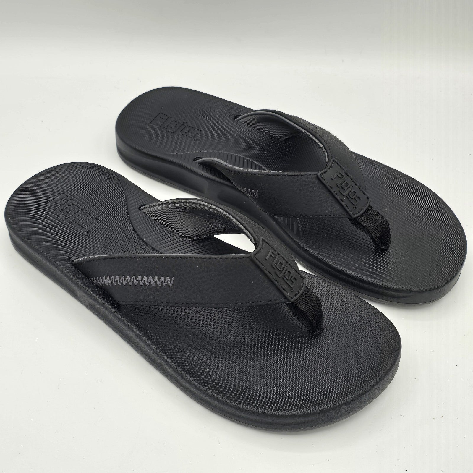 Flojos Flip Flops Men's Water Resistant Memory Foam Sandals Black Pick Size