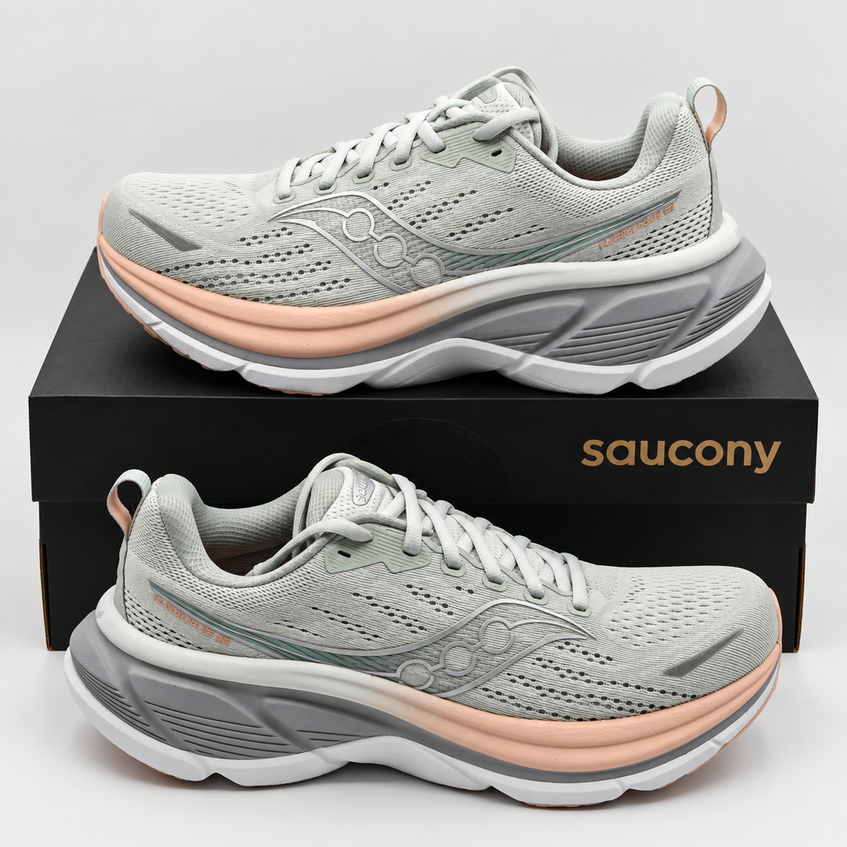 Saucony Hurricane 25 Womens 9 Mist Cameo PWRRUN PB Stability Running Sneakers