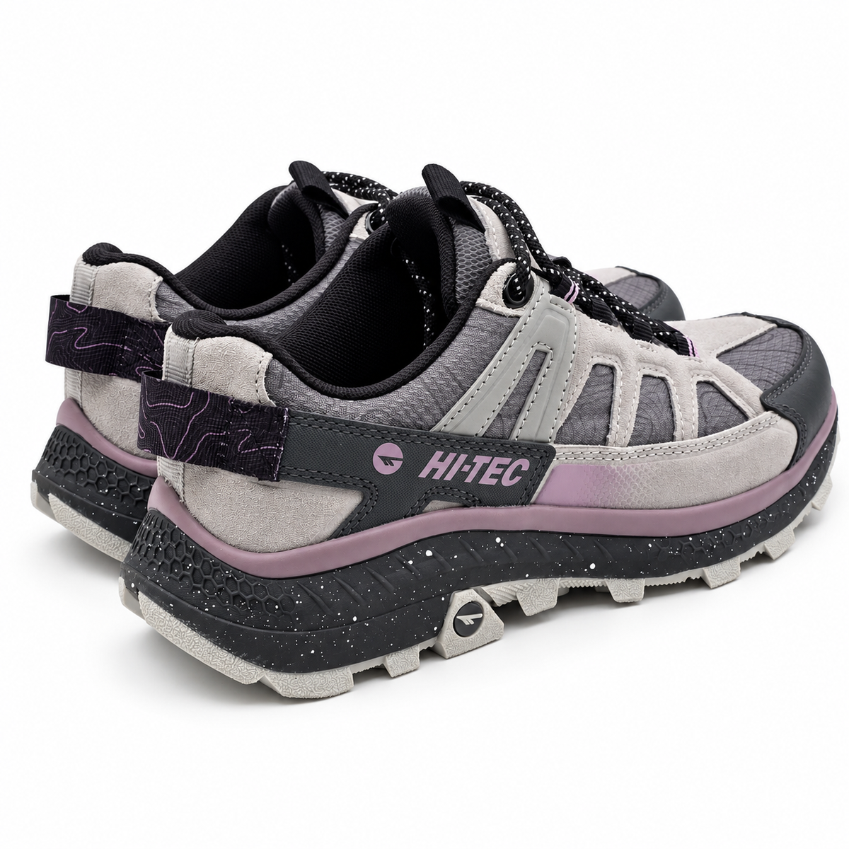 Hi-Tec Women's Hiking Trail Shoes Gray Lilac Outdoor Walking Sneakers Pick Size