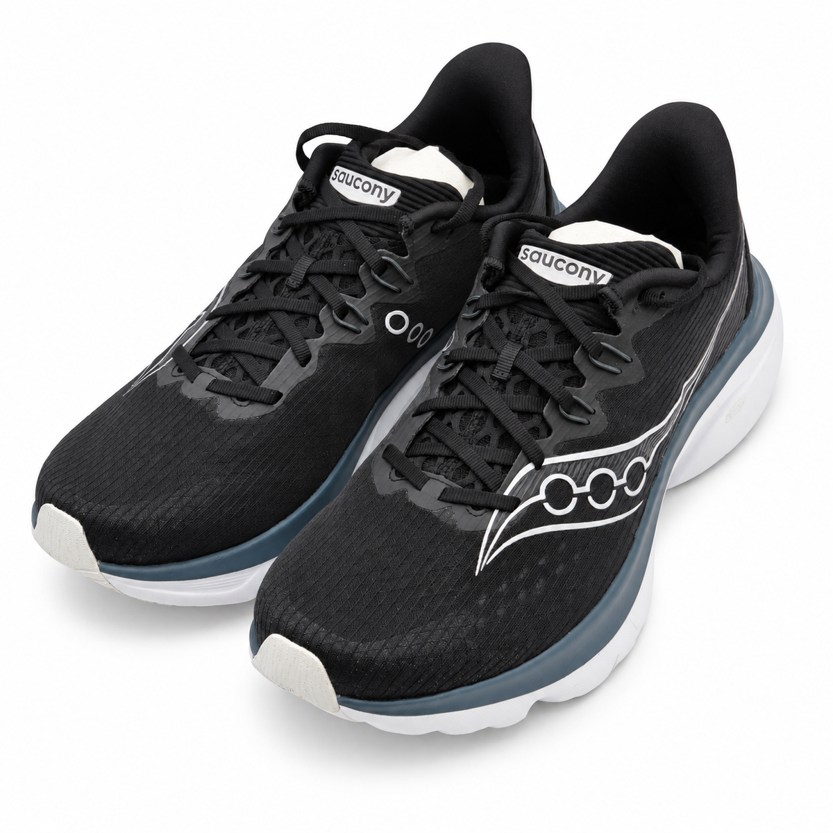Saucony Kinvara 16 Mens 9.5 Black White PWRRUN Lightweight Road Running Sneakers