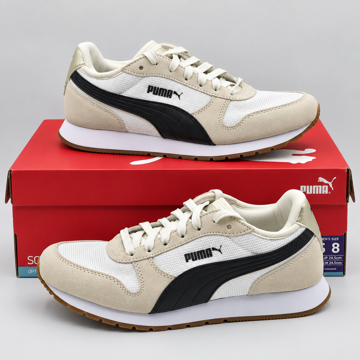 PUMA Women's Jogger Cream Black Retro Casual Walking Sneakers Pick Size 407212
