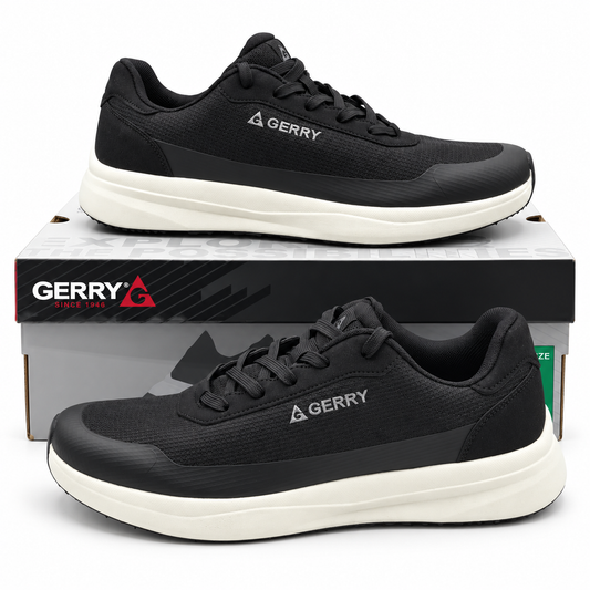Gerry Creston Mens Sneakers Black Mesh Lace Up Lightweight Casual Pick Size