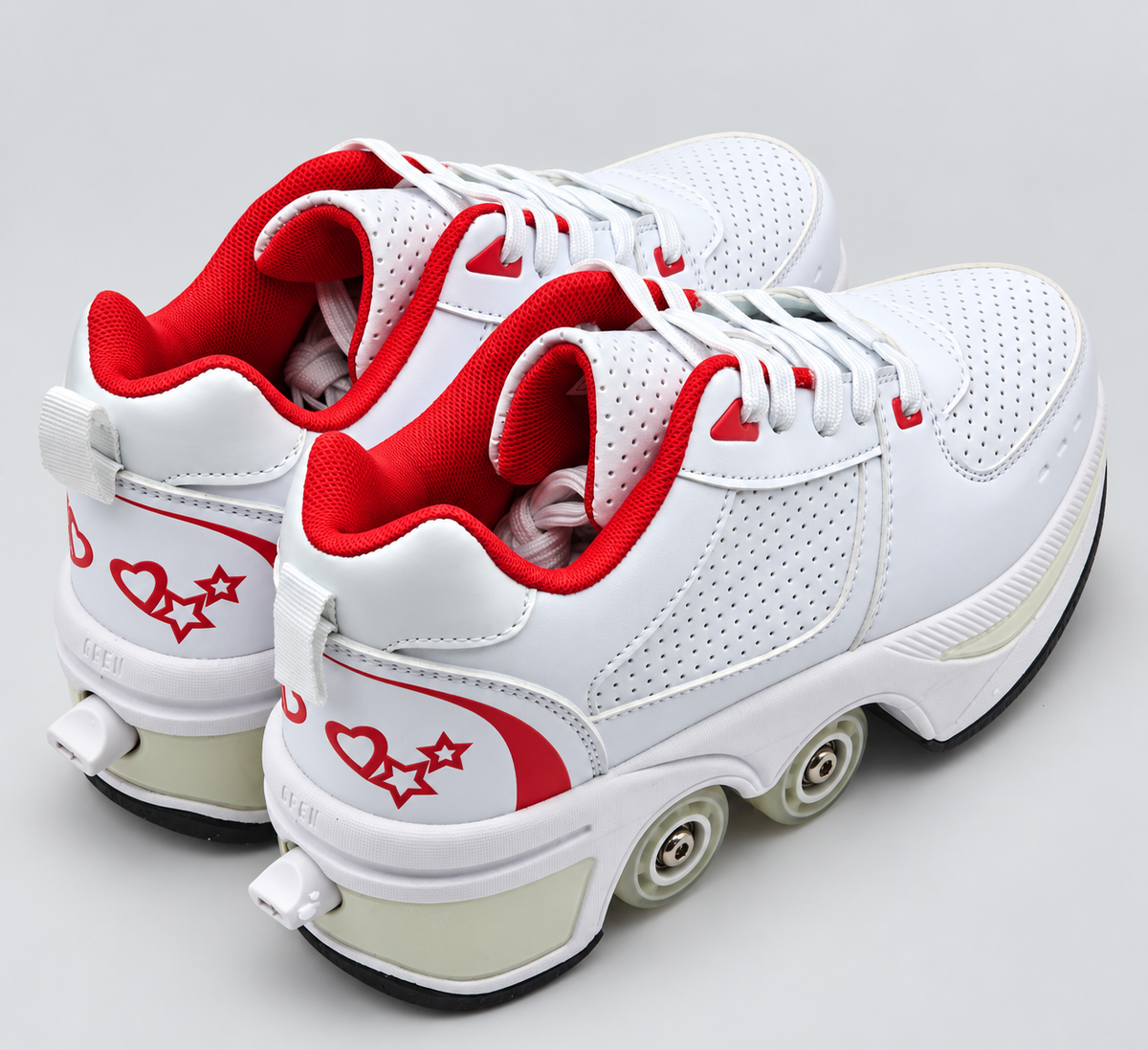 YOUSIOI 001 Roller Skate Shoes Womens US 6.5 EU 36 White Red Retractable Quad