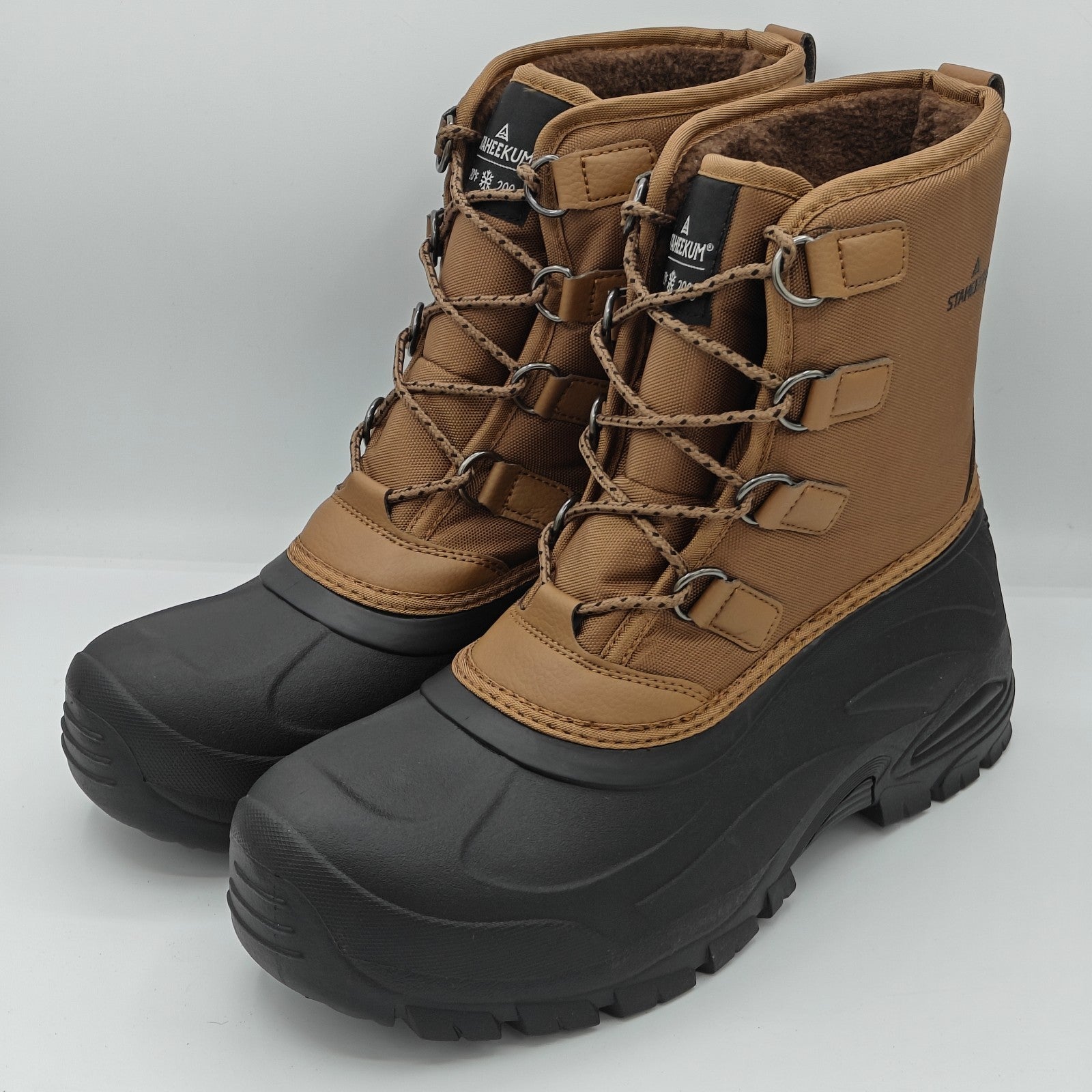 Staheekum Men's "Snow Boot" Rated -20 Degrees Waterproof Rubber Shell (Brown)