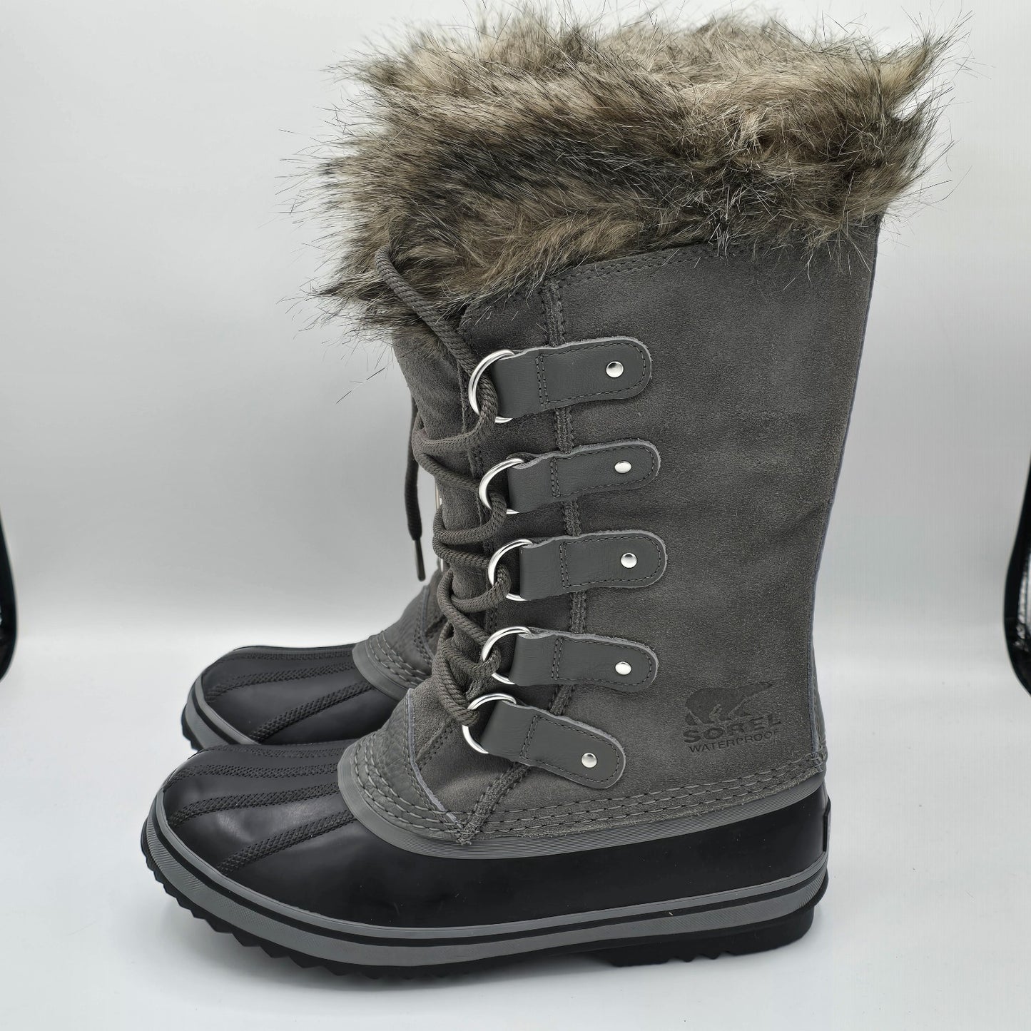 Sorel Joan of Arctic Boots Women's Waterproof Winter Snow Quarry Black Size 9