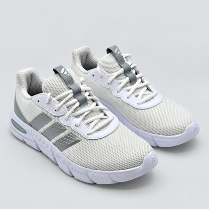 adidas Cloudfoam Flex Laces Women Wide White Gray Walking Shoes JS4891 Pick Size