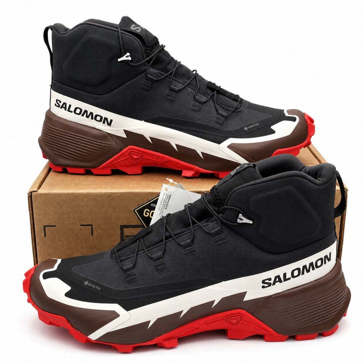 Salomon Cross Hike 2 Mid GTX Men's 14 Gore-Tex Waterproof Hiking Boots Black Red