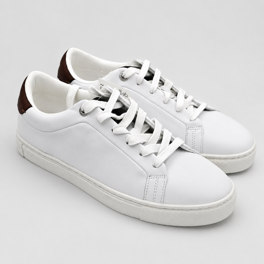 Ted Baker Robberto Men's Leather Low Top Sneakers White Dark Night Lace-Up