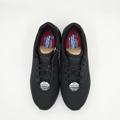Skechers Work Relaxed Fit Uno SR Sutal Men's Black Slip-Resistant Shoes 9.5/10