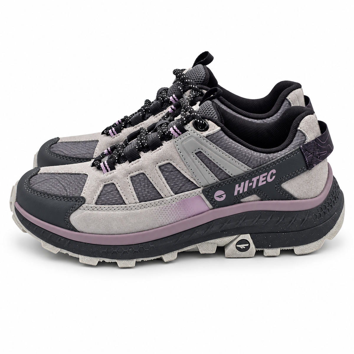 Hi-Tec Women's Hiking Trail Shoes Gray Lilac Outdoor Walking Sneakers Pick Size