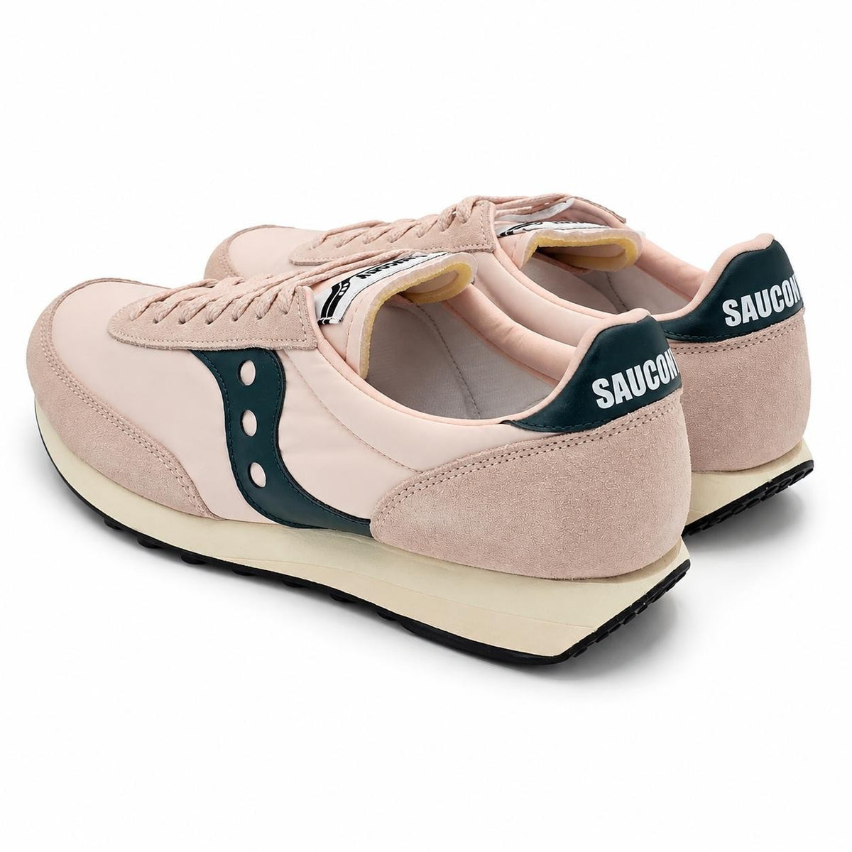 Saucony Trainer 80 Men's 11 Women's 12.5 Pink Green Suede Retro Casual Sneakers