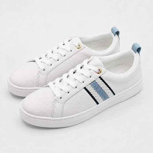 Ted Baker Bailey Icon Leather Tennis Sneakers Blue Multi Women's Pick Size