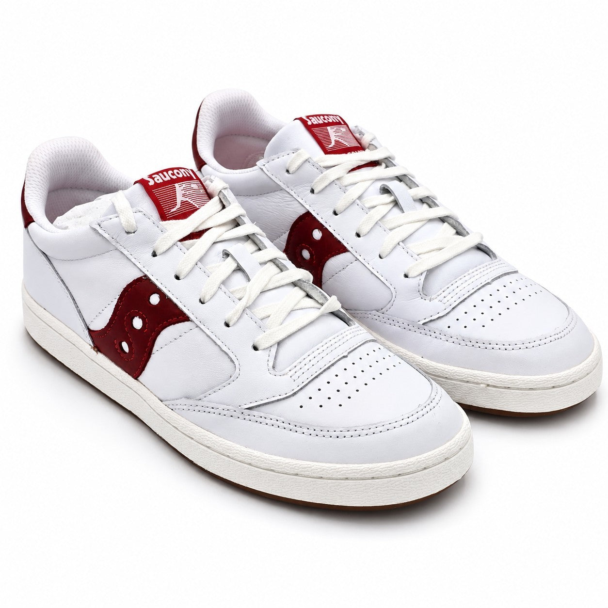 Saucony Jazz Court White Red Women's 9.5 Men's 8 Leather Sneakers S70555-6