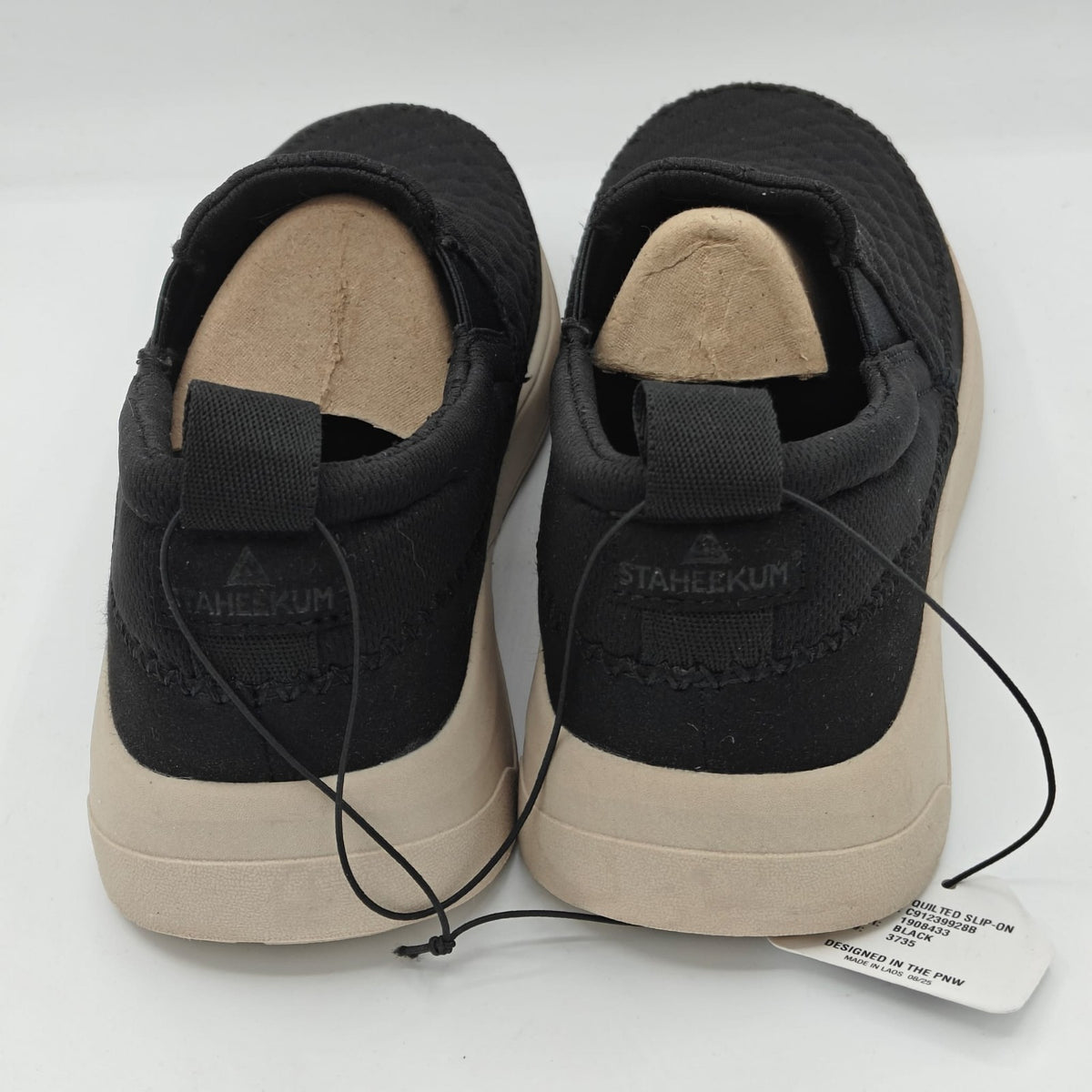 Staheekum Women's Quilted Slip-On Shoes Taupe Comfortable Casual (Black)