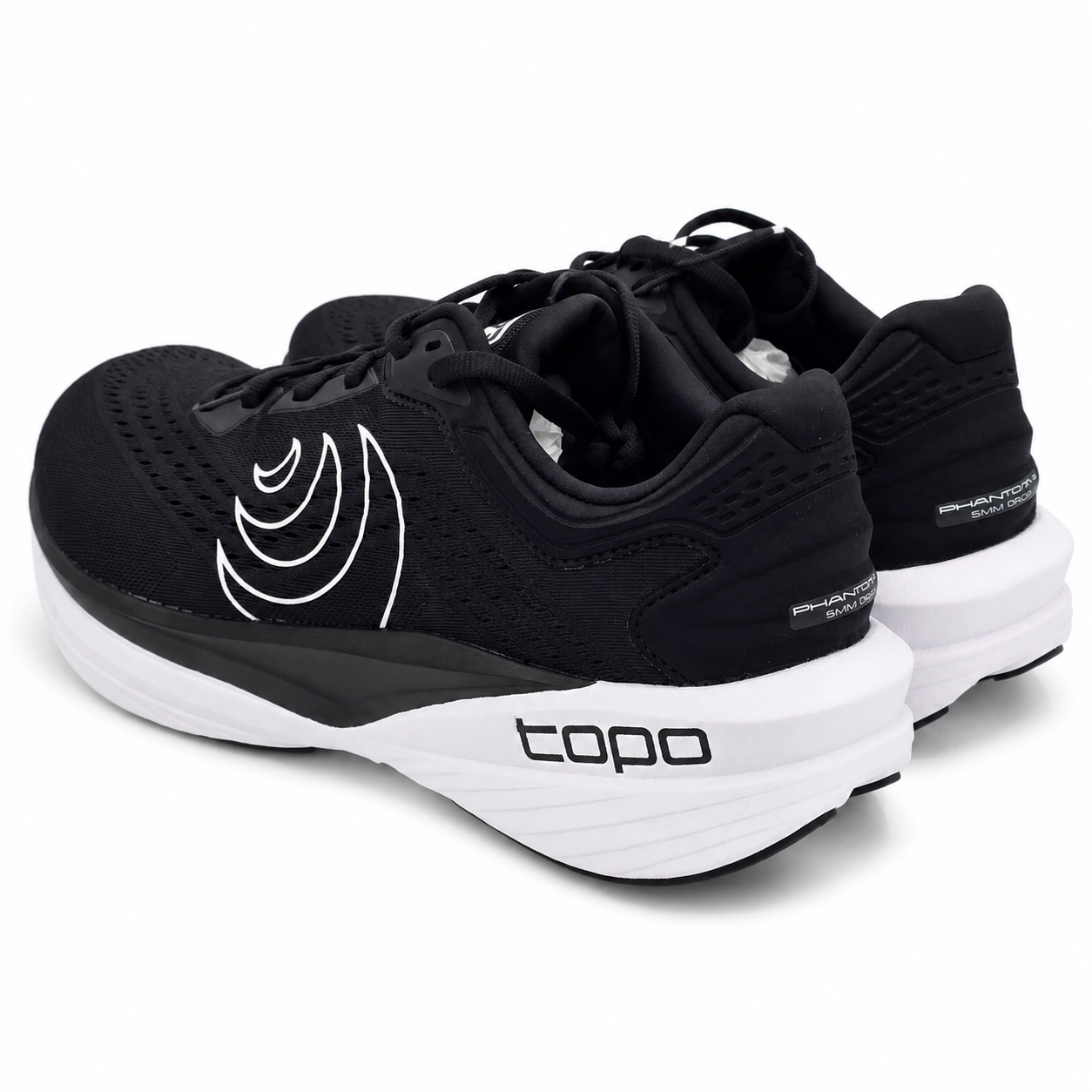 Topo Athletic Phantom 4 Men's Size 9 Black White Cushioned Running Shoes