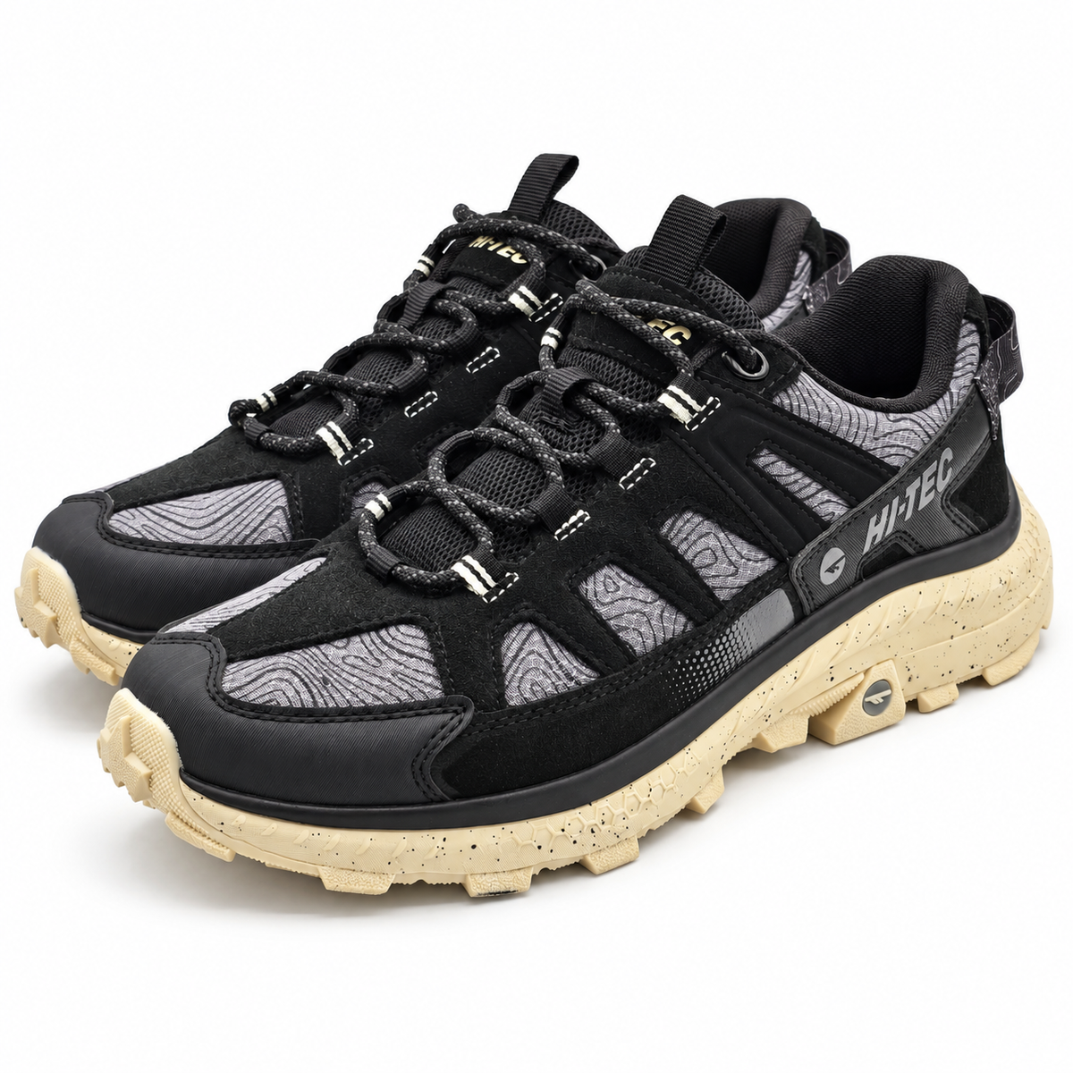 Hi-Tec Women's Hiking Trail Shoes Black Cream Outdoor Walking Sneakers Pick Size