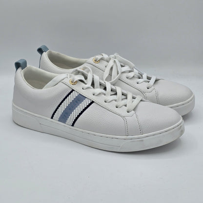Ted Baker Bailey Icon Sneakers Women's Leather Tennis Blue White Size 11