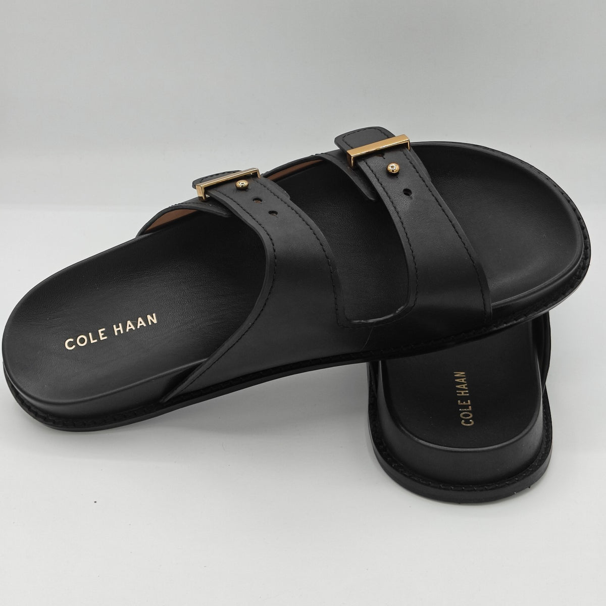 Cole Haan "Marisol" Women's Leather Adjustable Double Banded Sandals Black