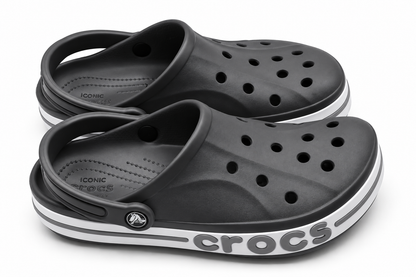 Crocs Bayaband Clogs Women 9 Men 7 Slate Grey Multi Slip On Comfort 205089-0IE