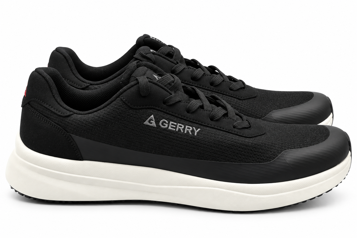 Gerry Creston Mens Sneakers Black Mesh Lace Up Lightweight Casual Pick Size