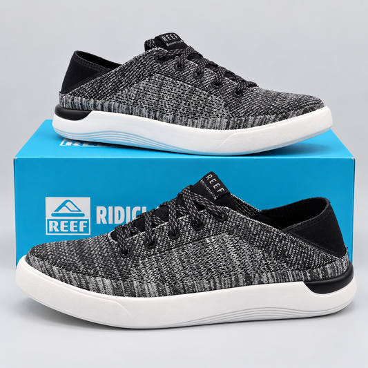 REEF Swellsole Neptune Mens Size 9 Charcoal Gray Knit Memory Foam Shoes CJ6016