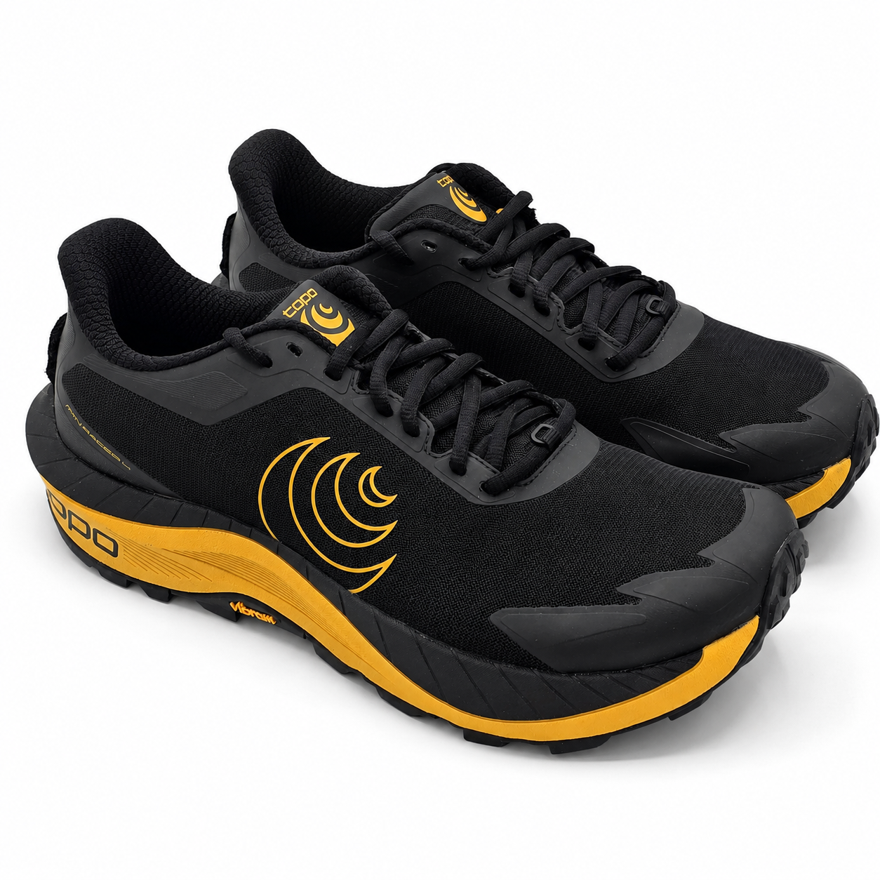 Topo Athletic MTN Racer 4 Men's Trail Running Shoes Black Yellow Size 9