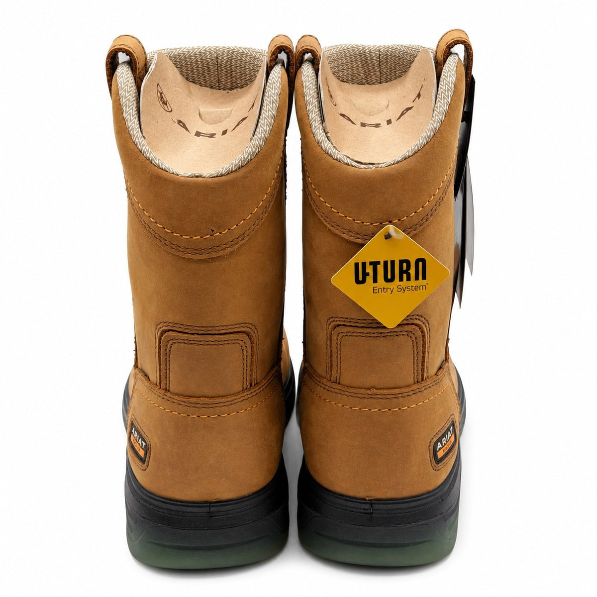 Ariat(R) Turbo Waterproof Carbon Toe Work Boots Men's 9 EE Wide Brown 10027328