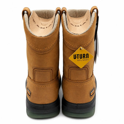 Ariat(R) Turbo Waterproof Carbon Toe Work Boots Men's 9 EE Wide Brown 10027328