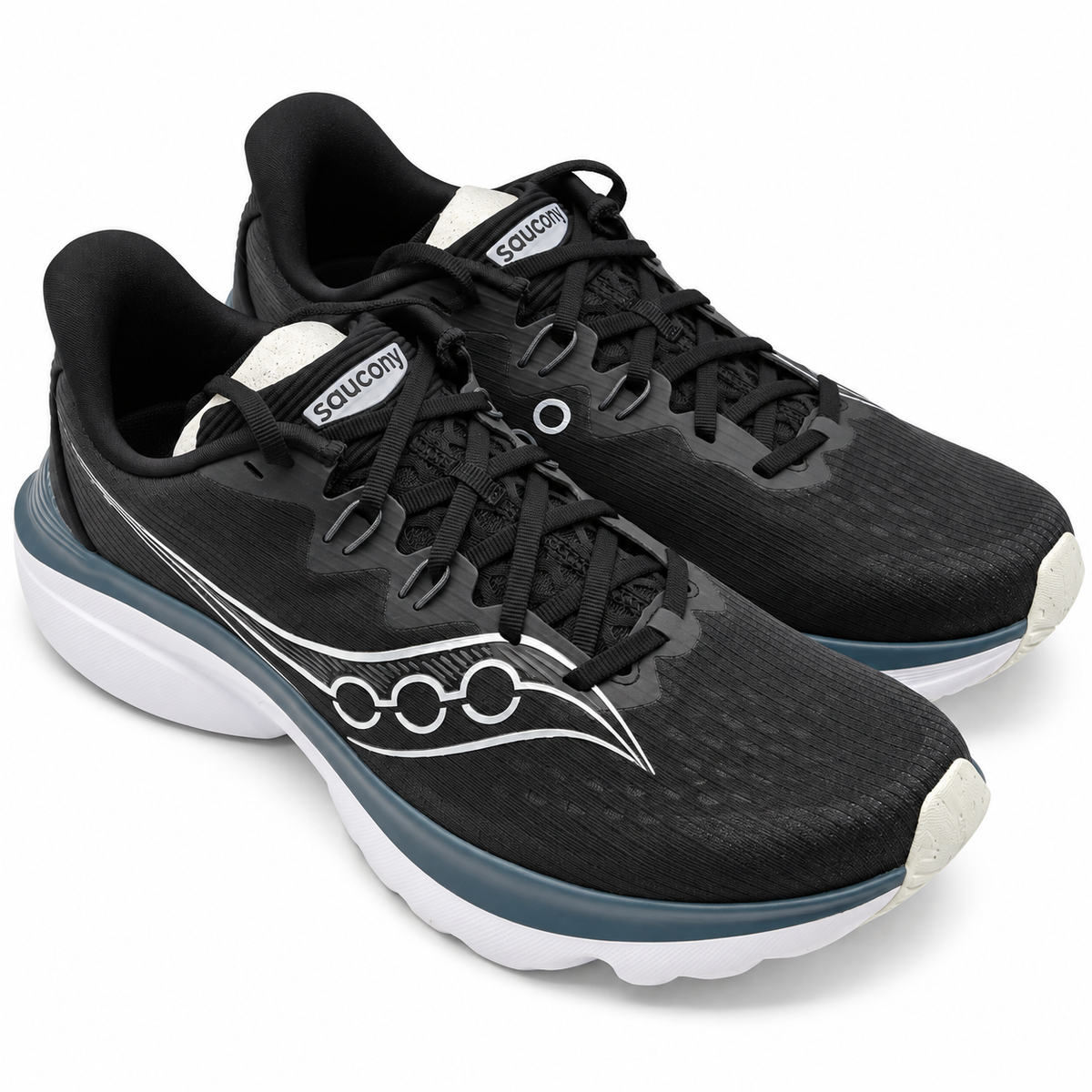 Saucony Kinvara 16 Mens 9.5 Black White PWRRUN Lightweight Road Running Sneakers
