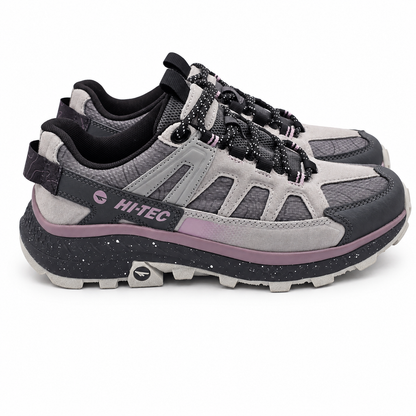 Hi-Tec Women's Hiking Trail Shoes Gray Lilac Outdoor Walking Sneakers Pick Size
